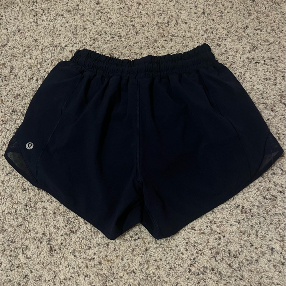 navy blue lululemon hotty hots 4 inch
